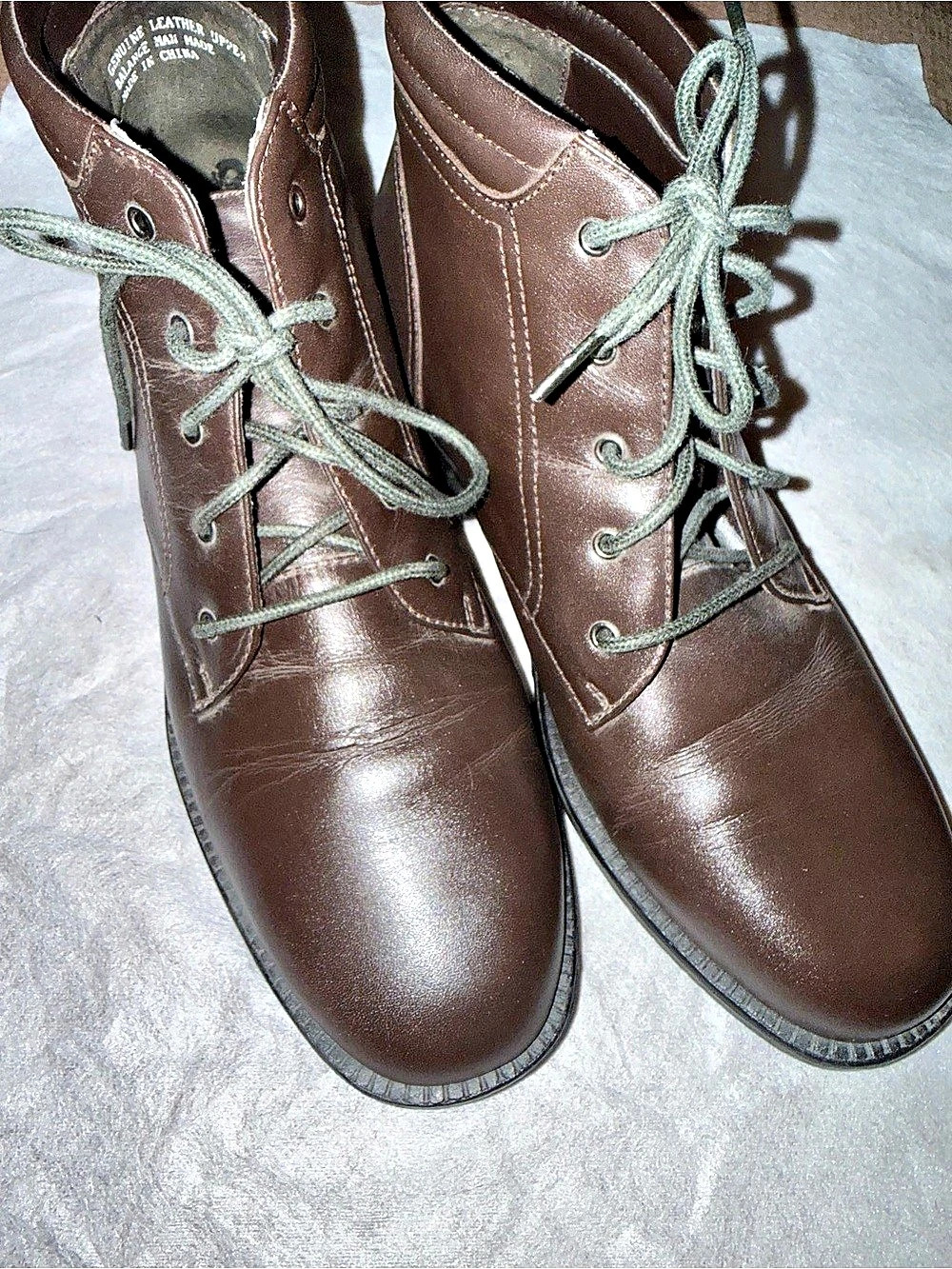 90s cottagecore Leather Lace-Up Boots US 7.5 C